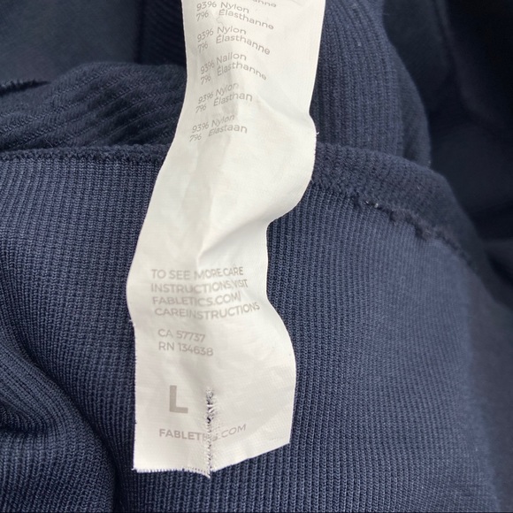 Fabletics Blue High Waisted Seamless Rib Leggings - Picture 5 of 5